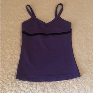 BLOCH spaghetti strapped tee shirt purple